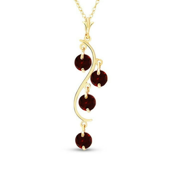 Galaxy Gold 14K Yellow Gold Garnet Pendant Necklace - January Birthstone - Passion & Protection - 16" to 24" - Fine Jewelry for Women