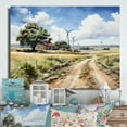 thumbnail image 2 of Designart "Whispers in the Wind Turbine Meadow" Landscapes Metal Art Living Room, 2 of 5