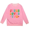 thumbnail image 4 of MEZZALL Chandail Doux à Manches Longues pour Filles, Graphique, Mignon, Col Rond, chandail-Over, Vêtements pour Filles, Élégant, Quotidien, Rose, 3-4 Ans, 4 of 4