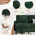 thumbnail image 6 of Walsunny Pull Out Sectional Sleeper Sofa Bed L Shape Couches with Reversible Storage Chaise for Living Rooms Small Rooms Apartment,Green, 6 of 8
