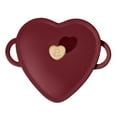 Beautiful 2QT Cast Iron Heart Shaped Dutch Oven, Merlot by Drew