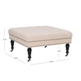 thumbnail image 4 of Linon Hattie Square Natural Tufted Ottoman, Brown, 4 of 10