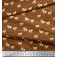 thumbnail image 3 of Soimoi Brown Poly Georgette Fabric Dot,Party Flag & Horse Cartoon Fabric Prints By Yard 42 Inch Wide, 3 of 3