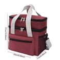 thumbnail image 2 of Double-Layer Insulated Lunch Bag, Portable Thermal Lunch Tote with Shoulder Strap, Leakproof Cooler Bag for Work, Picnic and Travel, 2 of 7