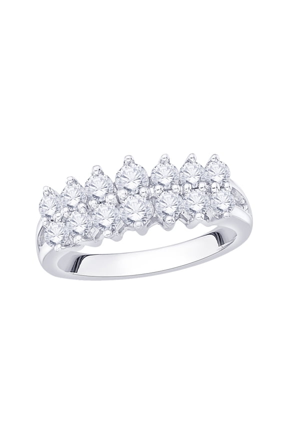 Diamond Anniversary Ring in Sterling Silver (1 cttw) (I-Color, SI3/I1-Clarity)
