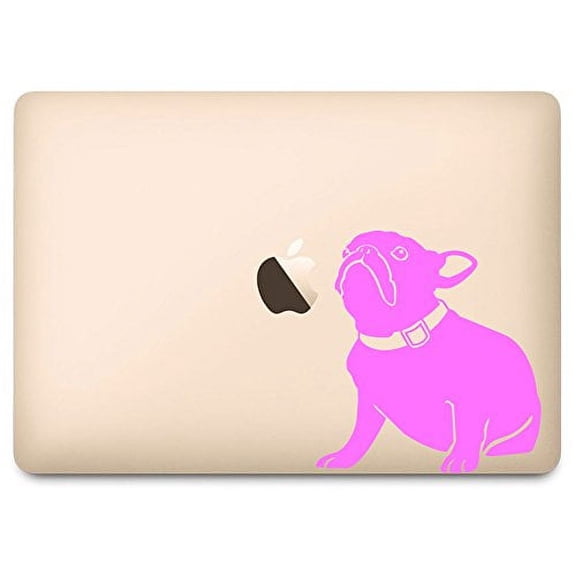 Soft Pink Bella the French Bulldog Sitting Decal for 12" Macbook