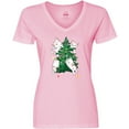 thumbnail image 3 of Inktastic Kawaii Cats Christmas Tree Women's V-Neck T-Shirt, 3 of 5