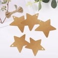 thumbnail image 3 of Laklulu 100 etiquetas de regalo en forma de estrella con papel kraft, etiqueta de regalo marrón de 6 cm, etiqueta colgante de papel kraft, equipada con una cuerda de yute de 20 m de largo, adecuada, 3 of 7