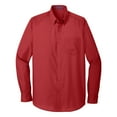 thumbnail image 5 of Mens Long Sleeve Professional Uniform Carefree Cotton/Polyester Poplin Shirt Rich Red Medium, 5 of 6