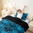 thumbnail image 3 of Homewish Retro Damask Floral Twin Duvet Cover,Happy Halloween Skull Twin Bedding,Black Reversible,2-Piece,1 Duvet Cover and 1 Pillowcase, 3 of 6