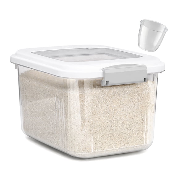 Airtight Flour Storage Container, Plastic Extra Large Rice Container, Dry Food Storage Bin for Kitchen Pantry Organizer