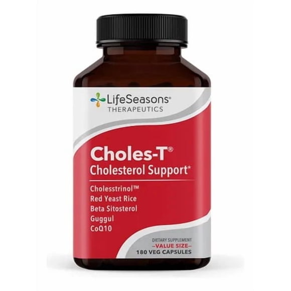 LifeSeasons - Choles-T - refuerzo de apoyo al colesterol - Levadura roja de arroz, CoQ10, Guggul y fitoesteroles - 180 cápsulas