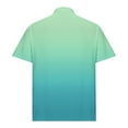 thumbnail image 5 of Yteetum Mint Green Mens Summer Shirts Casual Gradient Printed Short Sleeve Turn Down Collar T-Shirt Blouse Men's Fashion Pullover Breathable Elastic Stretch Shirts Tops L, 5 of 6