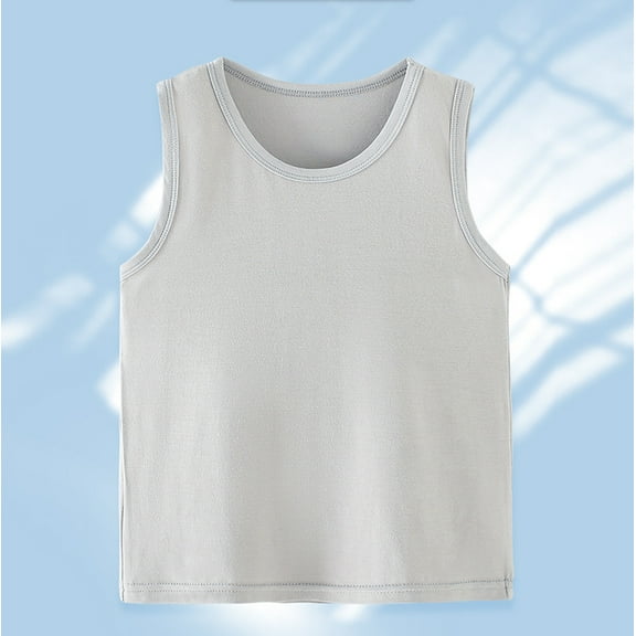 piuwrlz Children Girls Boys Sleeveles Tank Tops for Toddler Refreshing Vest Comfortable Round Neck Pullover Gray Size 2-3 Years