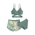 thumbnail image 2 of CCRFTGI Swimsuit for Child Girls Size 10-12 Summer 3 Piece Beach Swimwear Swimsuits Swimming Girls Clothes Girls Bathing Suit Light Green 9-10 Years, 2 of 3