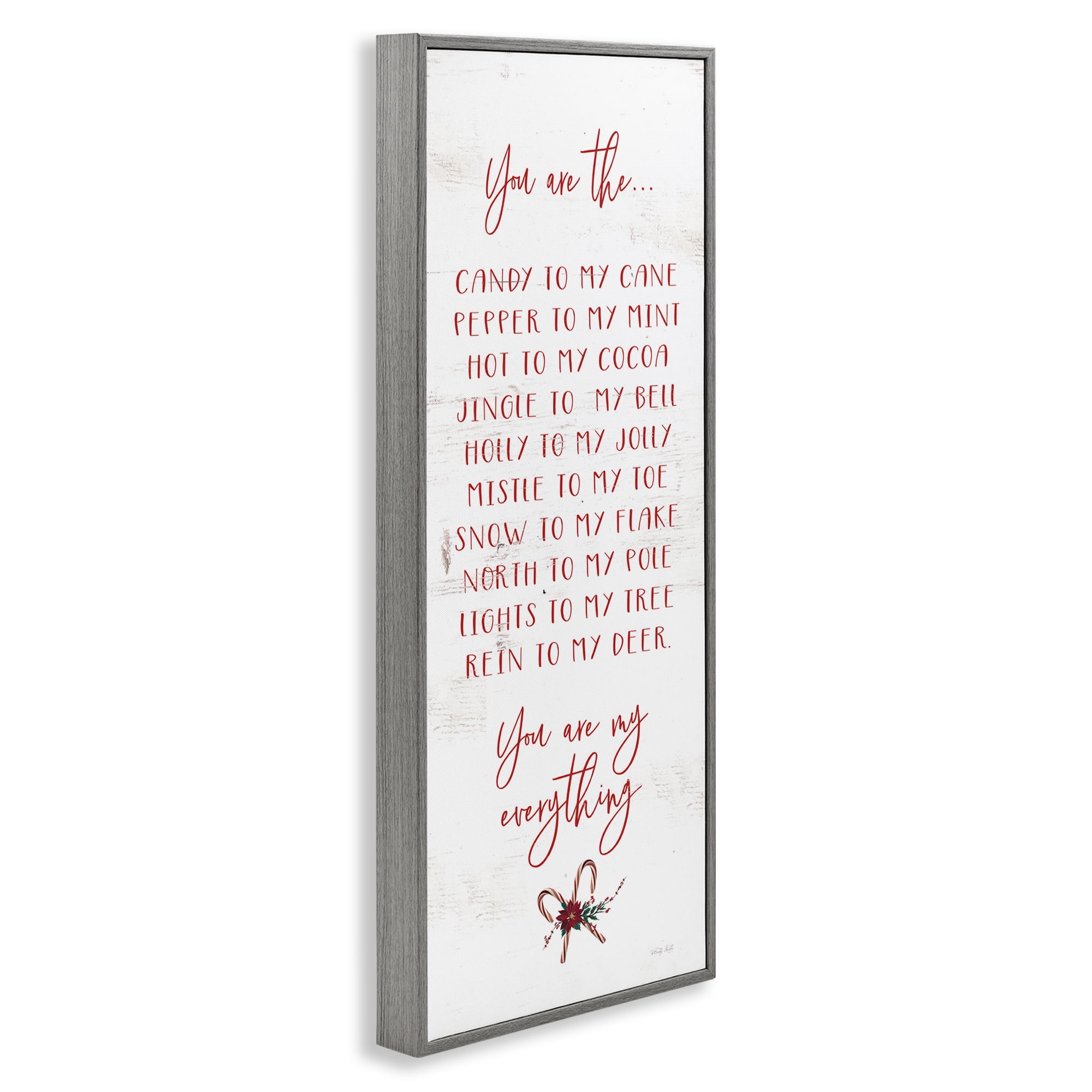 My Everything Holiday Romance Gray Framed Giclee Art, design by Cindy Jacobs