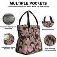 thumbnail image 3 of Brown and Pink Of Leopard Print Drawstring Lunch Bag Women - Drawstring Lunch Bag Insulated for Work Office - Stain-Resistant Large Lunchbags for Women with Multi-Pockets, 3 of 6