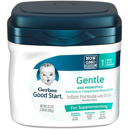 Gerber Good Start Gentle for Supplementing Non-GMO Powder Infant Formula, Stage 1, 22.2
