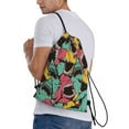 thumbnail image 3 of Easygdp Angry Shark Pattern Drawstring Backpack, Beach Sackpack, Travel Sackpack Lightweight for Sports, Gym, Travel, Swimming - Small, 3 of 9