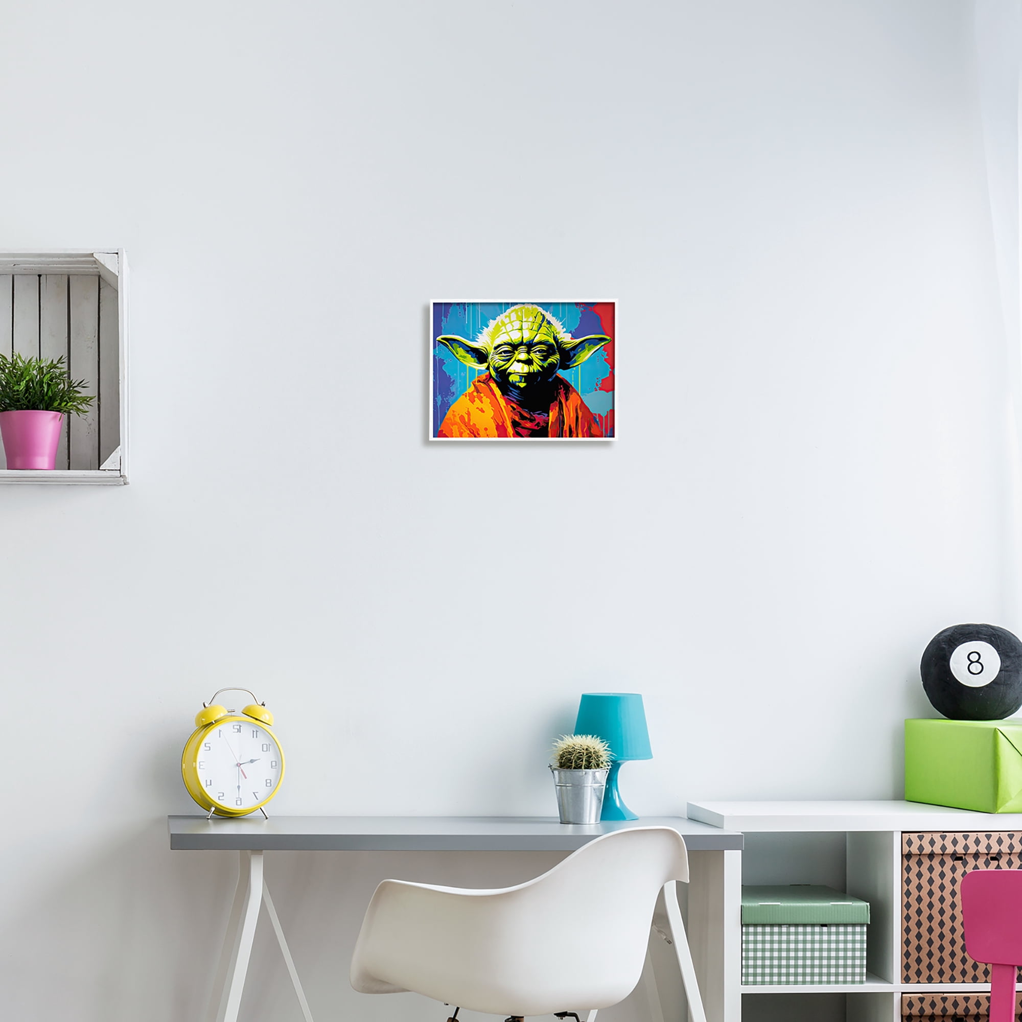 Stupell Industries Pop Style Sci-Fi Creature Fairy Tales & Fantasy Painting White Framed Art Print Wall Art, 14 x 11