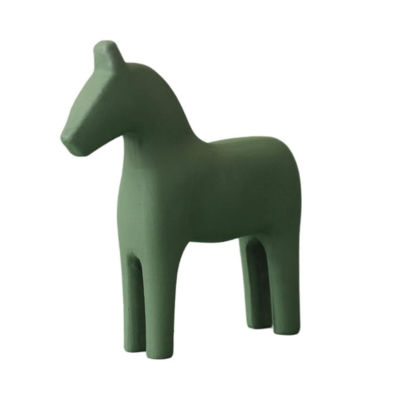 deevoka Creative Statue Art Crafts Wood Horse Ornament Home Decor Animal Figurine Green