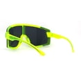thumbnail image 2 of Mens Exposed Lens Oversize Shield Sport Plastic Sunglasses Yellow, 2 of 4