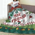 thumbnail image 6 of Merry Christmas Grinch Xmas Tree Santa Hat Snowflake Red Green Printed Throw Blanket，Kids Adults Soft Lightweight Flannel Fleece Blanket for Couch Sofa Bed Living Room 60"×80", 6 of 9