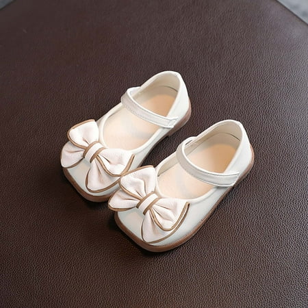 

Floleo Clearance Spring And Autumn Baby Girls Casual Bow Soft Sole Leather Shoes
