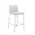 thumbnail image 4 of Plata Decor Import Aelta Stool in White PU, Counter Stool Kitchen PU Stool, Island Stool, Modern Counter Stool, Stainless Steel Stool, with Backrest and Footrest Set of 2, 4 of 4