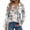 Gray, variant on Women's Fashion Athleisure Long-Sleeve Vintage Floral Butterfly Print Stand Collar Polo Shirt Top, Comfortable & Skin-Friendly & Breathable, Gifts for Women