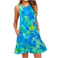 thumbnail image 2 of SMihono Robe d'Été pour Femmes Grande Taille Mode d'Été Sans Manches Imprimée Camisole Bretelles Col Rond Robe Pull, 2 of 5