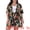 Black, variant on Women's Plus 2 Pcs Tropical Kimono Floral Tops and Shorts Set Black 1X