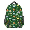 thumbnail image 3 of Dinosaur and Volcano Green Pattern Backpack for School, Cute School Bag with Adjustable Shoulder Straps and Padded Back, 16.9"x12.6"x5.9", 3 of 5