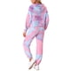 thumbnail image 3 of INSPIRAR CHIC Conjuntos de Sudadera Tie Dye para Mujeres, Sudadera con Capucha, Jogging, Conjunto de 2 Piezas, Color Rosa Azul, 3 of 6