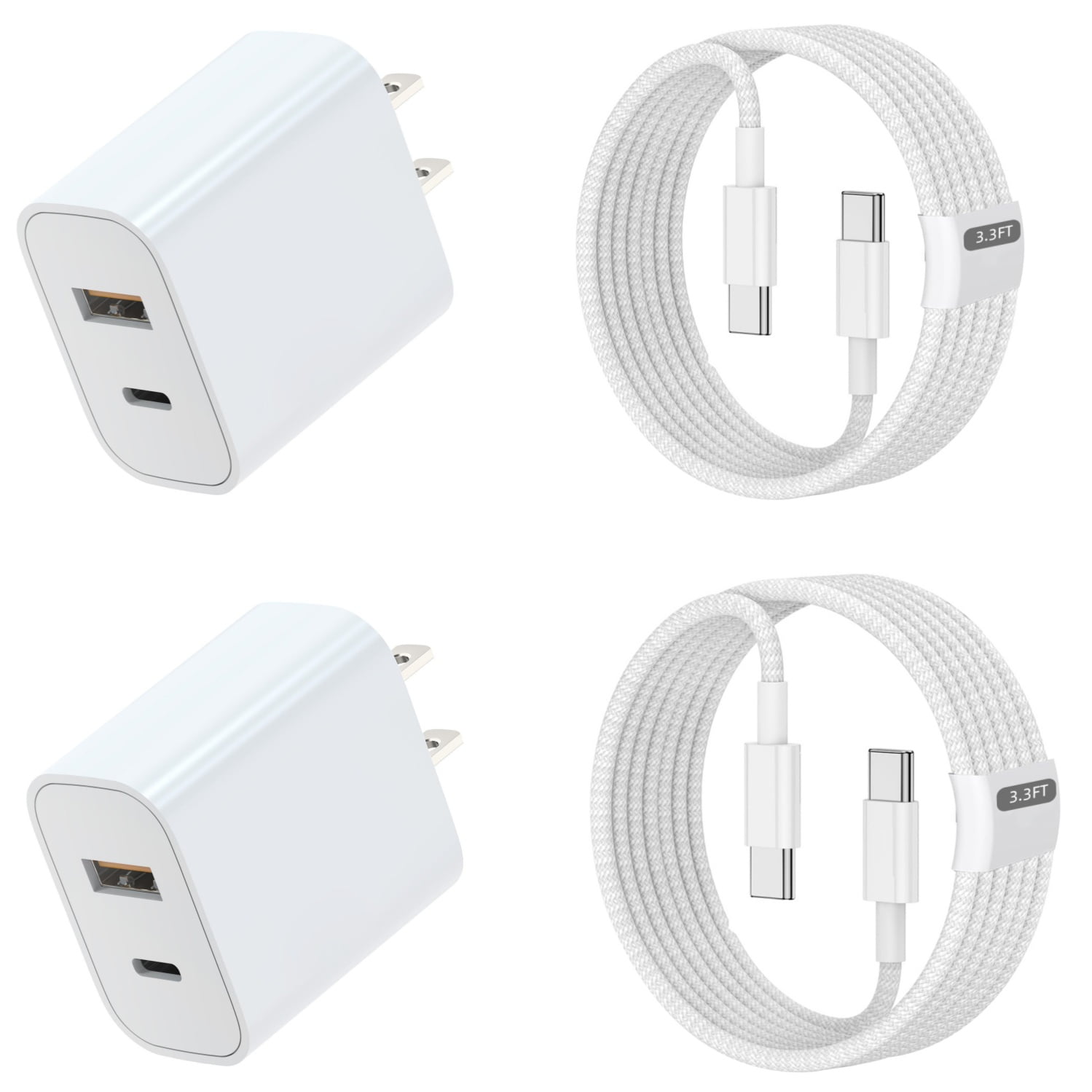 iphone15 16 charger Fast 20W USB C And USB A Wall Charger Block with Type C Charging Cable for IPhone16/15/Plus/Pro/Max,For ipad 13/12.9/11/10.9/Air 6/5/4/Mini 6th 8.3 Inch,for Samsung/LG/Motorola