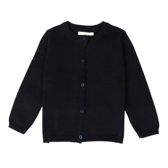 Xmarks Baby Girl Boy Knit Cardigan Sweater Toddler Button Up Cardigan Long Sleeve Solid Top Fall Winter Clothes Black 12M-7T