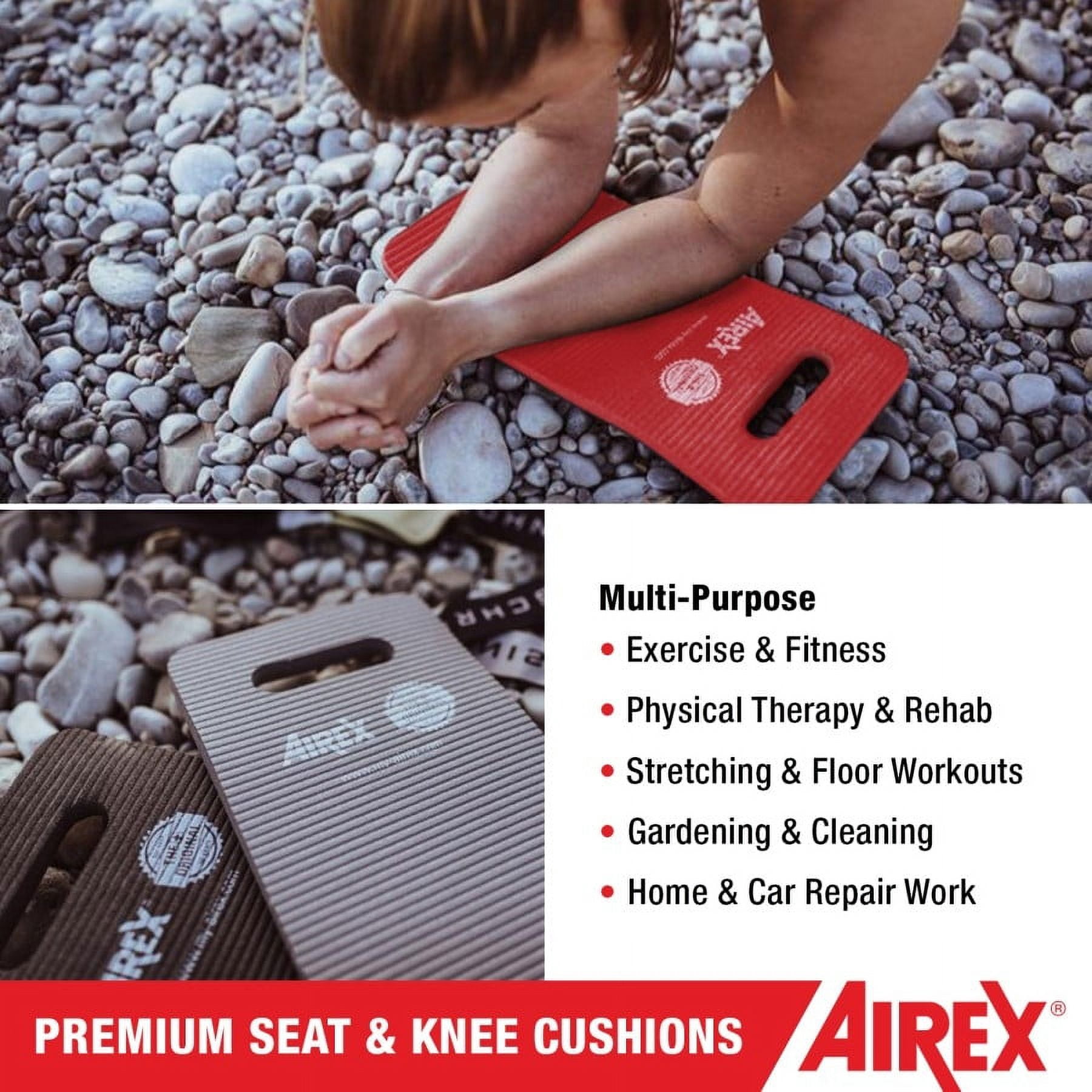 AIREX Premium Seat and Knee Cushion -Versatile Comfortable Knee or Seat Pad for Yoga, Pilates, Exercising, Gardening, Seating, Work 16" x 16", Red