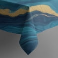thumbnail image 5 of Teal Marble Gold Wave Pattern Square Tablecloth,Waterproof Square Table Cover,Wipeable Spillproof Washable Table Cover for Home Kitchen Party Decor 42"X42"(107x107cm), 5 of 6