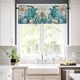 thumbnail image 3 of Sea Turtle Kitchen Curtains and Valance Set, Hawaiian Ocean Animal Teal Small Short Half Tier Curtains 36 Inch Length Kitchen Decor for Cafe Bathroom Nursery Bedroom, 3 of 5