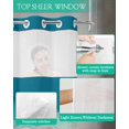 thumbnail image 4 of No Hook Shower Curtain with Snap in Liner, Abstract Pink and Green Mountain Landscape Hotel Shower Curtains for Bathroom, Washable Shower Curtain Liner Set with Mesh Top Window, 48"x72", 4 of 6