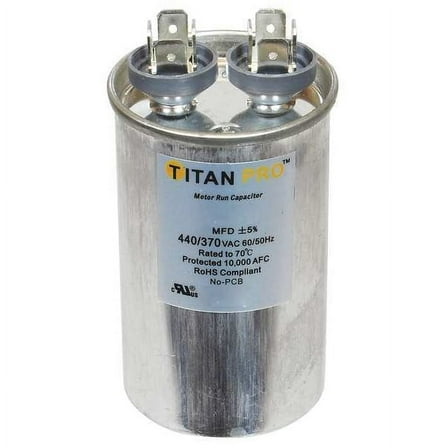 Titan Pro Motor Run Capacitor,12.5  MFD,2 43/64" H TRCF12.5