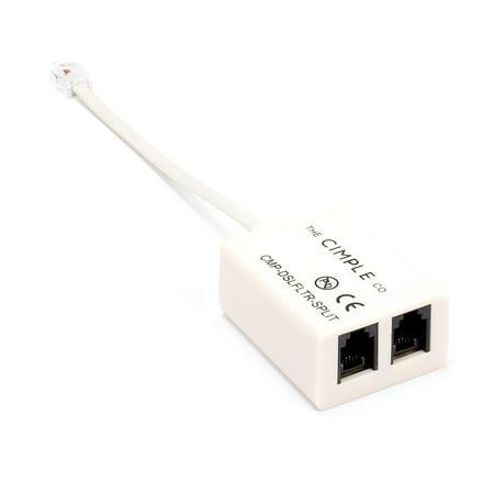 THE CIMPLE CO - 2 Wire, 1 Line DSL Filter, with Built in Splitter - for removing noise and other problems from DSL related phone (Best Phone Wire For Dsl)
