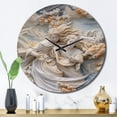 thumbnail image 3 of Designart "Astrology Nebula Marble in Cream I" Abstract Shapes Oversized Wall Clock, 3 of 5