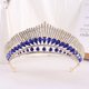thumbnail image 2 of Nvzi Tiara de boda para novia, diadema de princesa, corona de novia, joyería para el cabello con diamantes de imitación de cristal,graduación, boda, fiesta de disfraces (verde), 2 of 4