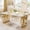 White & Gold, variant on Finmind 63" Large Modern Dining Table 4-6 People, Dinner Table Kitchen & Dining Room Furniture with Faux Marble Tabletop and Geometric Legs