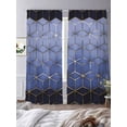 thumbnail image 3 of Blue Geometric Sheer Curtains 84 Inch Length 2 Panels Set, Ombre Modern Abstract Art Voile Window Treatment Rod Pocket Curtains Sheers Drapes for Bedroom/Living Room/Kitchen 52"x84"x2, 3 of 7
