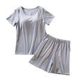 thumbnail image 1 of Ensembles de Pyjama pour Femmes Ensemble de Pyjama Décontracté d'Été à Bretelles Amples avec Coussin de Poitrine Manches Courtes et Shorts L, 1 of 3