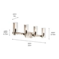 thumbnail image 2 of 55169PN Kichler Lighting Jemsa - 4 Light Bath Vanity In Modern Style-9.75 Inches Tall and 32 Inches Wide-Polished Nickel Finish, 2 of 6