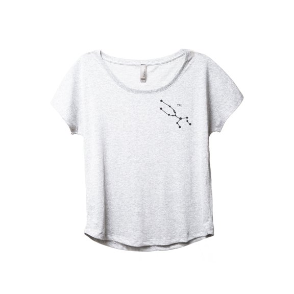 Taurus TAU Constellation Astrology Women's Fashion Slouchy Dolman T-Shirt Tee Heather White 3X-Large