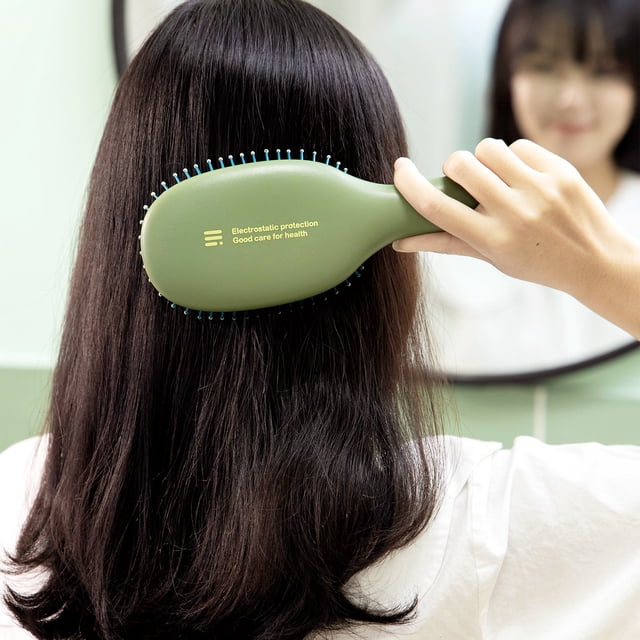 Peigne Universel Antistatique pour Cheveux, Peigne Coussin d'Air, Peigne Rond pour Cuir Chevelu, Peigne de Massage Rond avec Poignée Ergonomique, Dents Rondes, Tête pour Cheveux, Femmes, Maison